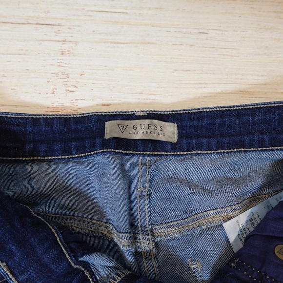 Guess Los Angeles Dark Wash Moto Skinny Jeans with Zipper Detail Women’s 26 - Picture 3 of 6